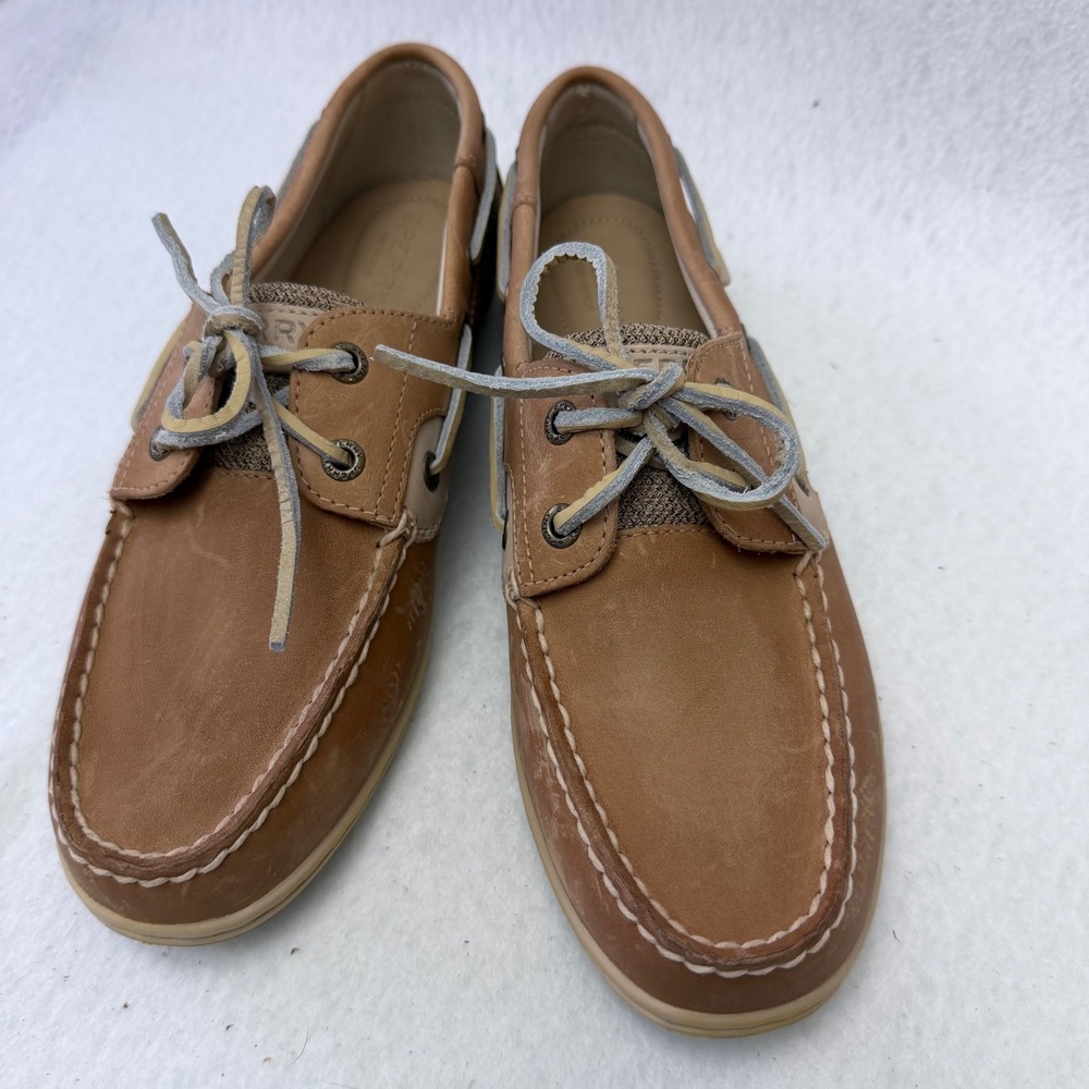 Sperry Bluefish 2-Eye Womens Boat Shoes Linen Multi Leather STS95589 Size 8 - Picture 12 of 12